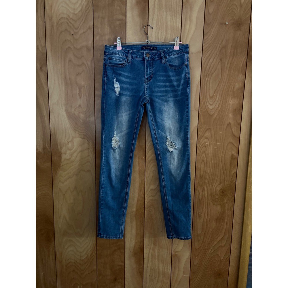 Iris Jeans Womens Size 7 Distressed Skinny Jeans Medium Wash Blue Denim Ripped